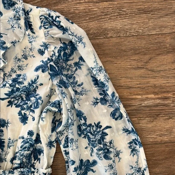 LoveShackFancy x GAP Blue Floral Mini Dress Women's Size Small Limited Edition - Picture 5 of 13